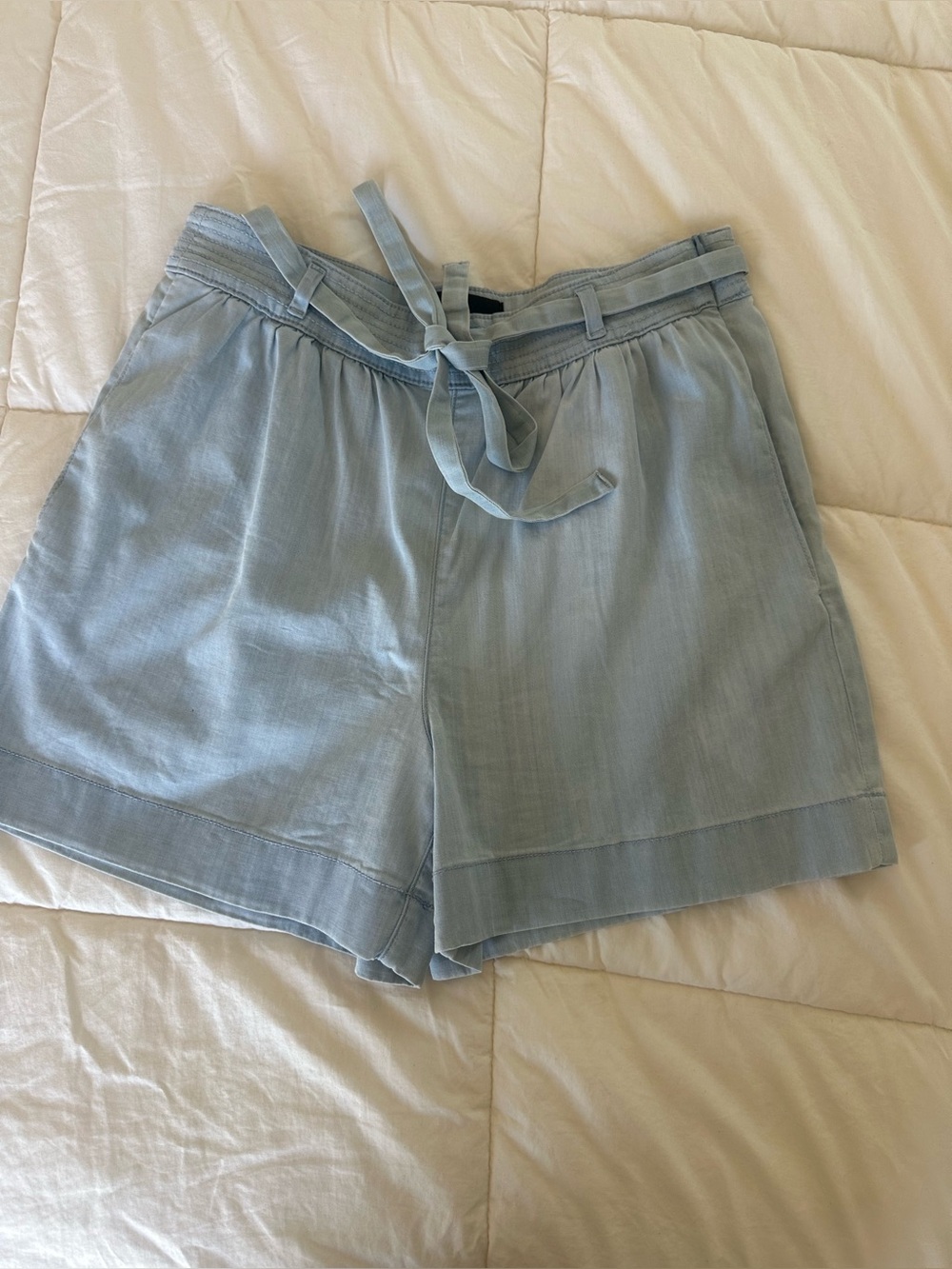 White House Black Market Light Blue Paperbag Tie-Waist Shorts.Never worn